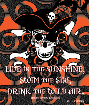 celtic spiral pirate in orange and black